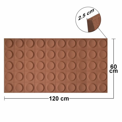 Set 5 × Panou Decorativ 3D Naimeed D5781 - Design Elegant - 1200×600×25mm - Caramiziu [3]