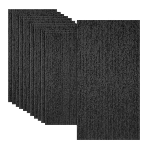 Panouri Decorative Exterior - Set 5 × Panou Decorativ 3D Naimeed D5785 - Design Modern - 1200×600×25mm - Negru