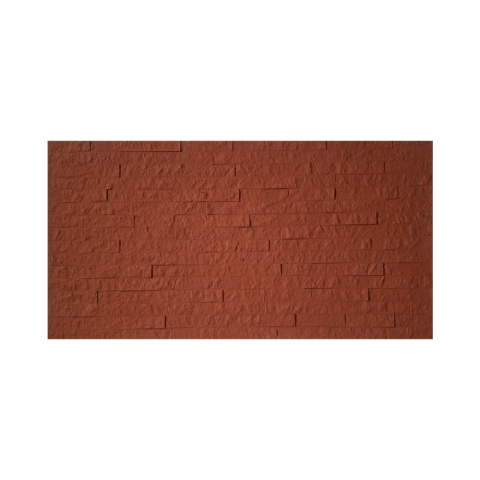 Set 12 panouri decorative flexibile din praf de piatra D7352, ignifuge, strat ceramic UV, 1200x600x2 mm, Rosu caramiziu [1]