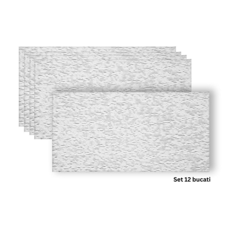 Panouri Decorative Exterior - Set 12 panouri decorative flexibile din praf de piatra D7356, ignifuge, strat ceramic UV, 1200x600x2 mm, Alb