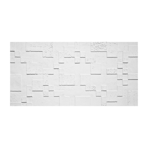 Set 12 panouri decorative flexibile din praf de piatra D7362, ignifuge, strat ceramic UV, 1200x600x2 mm, Alb [1]