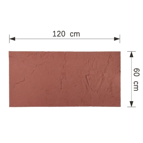 Set 14 panouri decorative flexibile din praf de piatra D7318, ignifuge, strat ceramic UV, 1200x600x2 mm, Rosu Caramiziu [2]