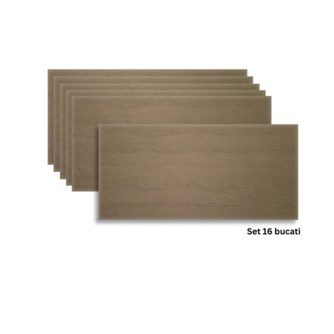Panouri Decorative Exterior - Set 16 panouri decorative flexibile din praf de piatra D7323, ignifuge, strat ceramic UV, 1200x600x2 mm, Maro