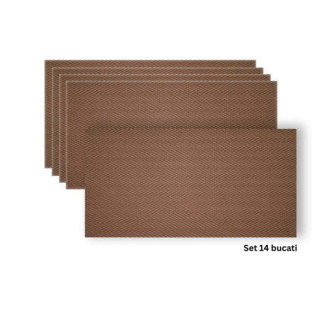 Panouri Decorative Exterior - Set 16 panouri decorative flexibile din praf de piatra D7335, ignifuge, strat ceramic UV, 1200x600x2 mm, Maro