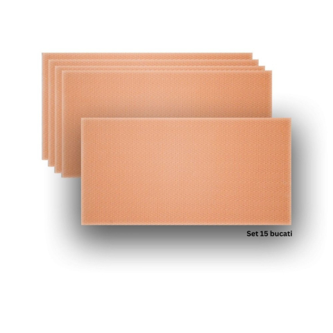 Panouri Decorative Exterior - Set 16 panouri decorative flexibile din praf de piatra D7336, ignifuge, strat ceramic UV, 1200x600x2 mm, Portocaliu