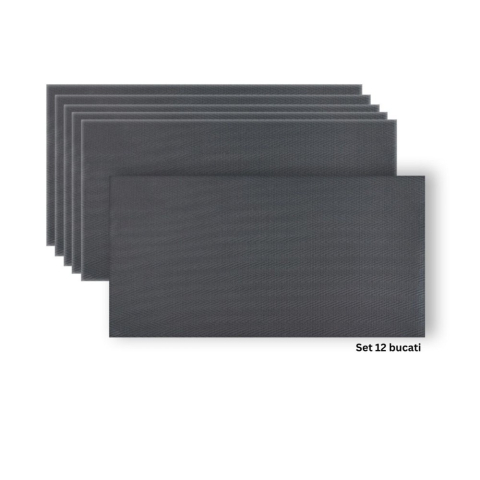 Panouri Decorative Exterior - Set 16 panouri decorative flexibile din praf de piatra D7337, ignifuge, strat ceramic UV, 1200x600x2 mm, Gri inchis
