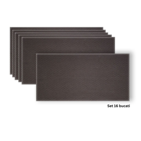 Panouri Decorative Exterior - Set 16 panouri decorative flexibile din praf de piatra D7346, ignifuge, strat ceramic UV, 1200x600x2 mm, Gri antracit