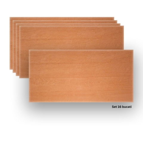 Panouri Decorative Exterior - Set 16 panouri decorative flexibile din praf de piatra D7349, ignifuge, strat ceramic UV, 1200x600x2 mm, Portocaliu