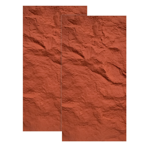 Panouri Decorative Exterior - Set 2 × Panou Decorativ 3D Naimeed D5762 - Design Realist - 1200×600×60mm - Rosu