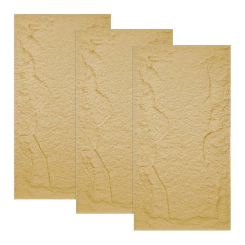 Panouri Decorative Exterior - Set 3 × Panou Decorativ 3D Naimeed D5754 - Design Elegant - 1200×600×50mm - Crem