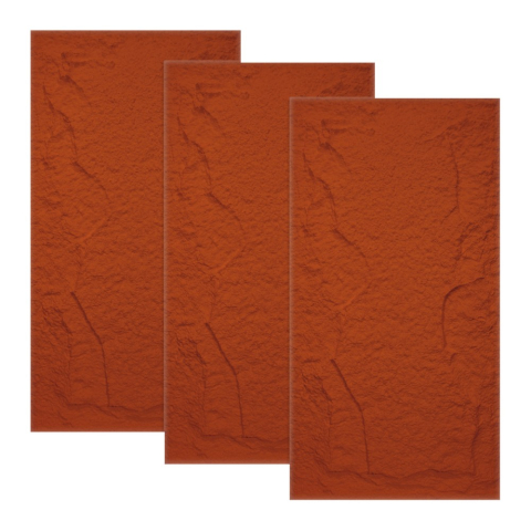 Panouri Decorative Exterior - Set 3 × Panou Decorativ 3D Naimeed D5755 - Design Elegant - 1200×600×50mm - Rosu