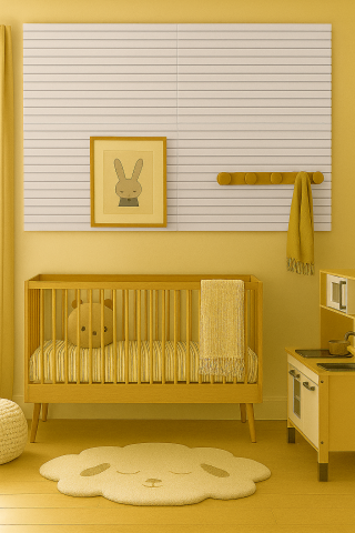 Set 4 buc - Panouri acustice lamelare din MDF pe fetru, Alb cu fetru gri, 600 x 600 x 21 mm/bucată, total 1,44 m² [12]