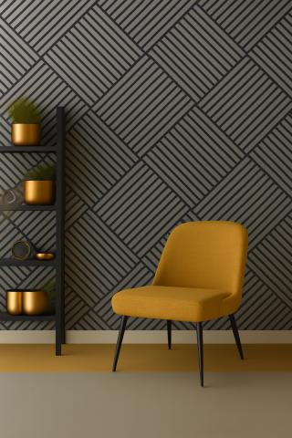 Set 4 buc - Panouri acustice lamelare din MDF pe fetru, Gri, 600 x 600 x 21 mm/bucată, total 1,44 m² [2]
