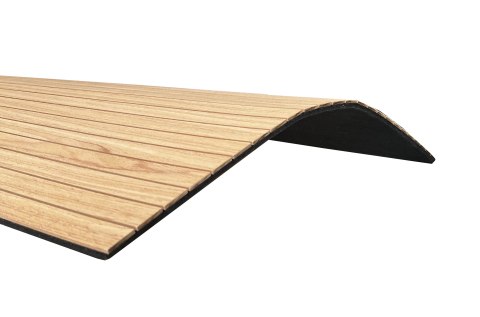 Set 4 buc - Panouri acustice lamelare flexibile din MDF pe fetru, Tec, 2400 x 600 x 8 mm/bucată, total 5,76 m² [5]