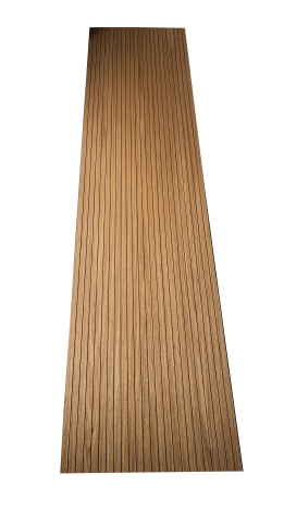 Set 4 buc - Panouri acustice lamelare flexibile din MDF pe fetru, Tec, 2400 x 600 x 8 mm/bucată, total 5,76 m² [8]