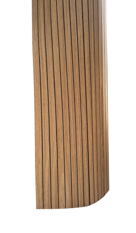 Set 4 buc - Panouri acustice lamelare flexibile din MDF pe fetru, Tec, 2400 x 600 x 8 mm/bucată, total 5,76 m² [6]