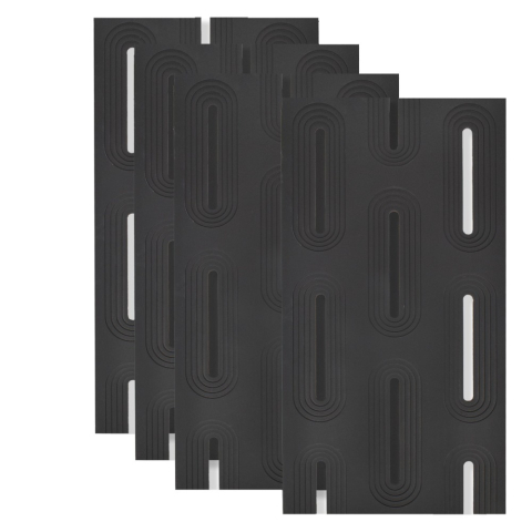 Panouri Decorative Exterior - Set 4 × Panou Decorativ 3D Naimeed D5765 - Design Elegant - 1200×600×30mm - Negru