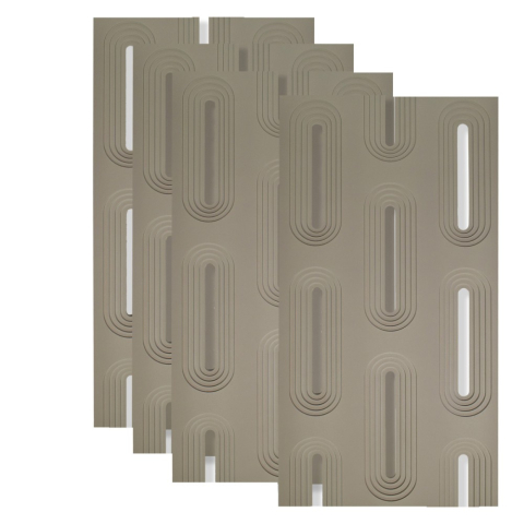 Panouri Decorative Exterior - Set 4 × Panou Decorativ 3D Naimeed D5766 - Design Elegant - 1200×600×30mm - Crem