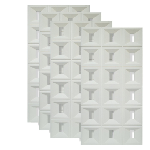 Panouri Decorative Exterior - Set 4 × Panou Decorativ 3D Naimeed D5767 - Design Elegant - 1200×600×30mm - Alb