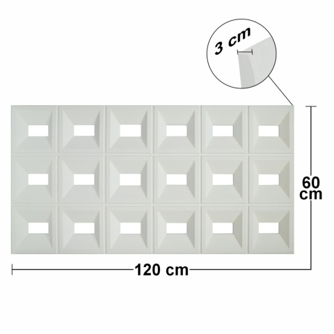 Set 4 × Panou Decorativ 3D Naimeed D5767 - Design Elegant - 1200×600×30mm - Alb [3]