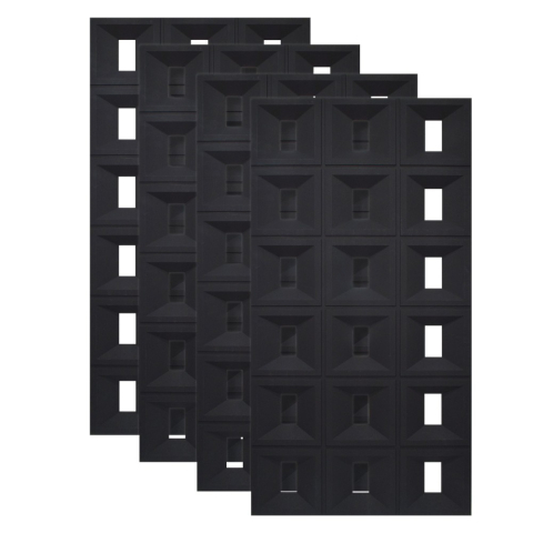 Panouri Decorative Exterior - Set 4 × Panou Decorativ 3D Naimeed D5768 - Design Elegant - 1200×600×30mm - Negru