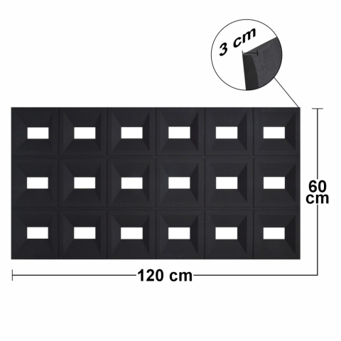 Set 4 × Panou Decorativ 3D Naimeed D5768 - Design Elegant - 1200×600×30mm - Negru [3]