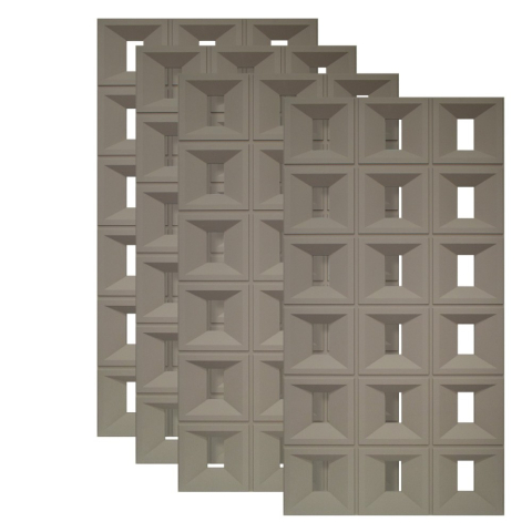Panouri Decorative Exterior - Set 4 × Panou Decorativ 3D Naimeed D5769 - Design Elegant - 1200×600×30mm - Maro