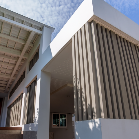 Profile si accesorii Lambriuri PVC Exterior - Set 5 buc - Profile structurale dreptunghiulare WPC co-extrudate, D7503, Gri, 2800 x 100 x 50 mm/bucată, total 14 ml