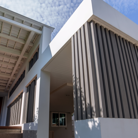 Profile si accesorii Lambriuri PVC Exterior - Set 5 buc - Profile structurale dreptunghiulare WPC co-extrudate, D7505, Gri, 2800 x 58 x 39 mm/bucată, total 14 ml