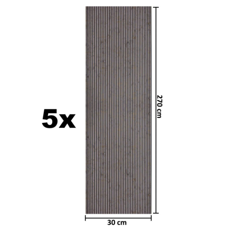 Set 5 panouri decorative, lamelar, polimer rigid, D5462, 270x30x0.5cm, Crem [4]