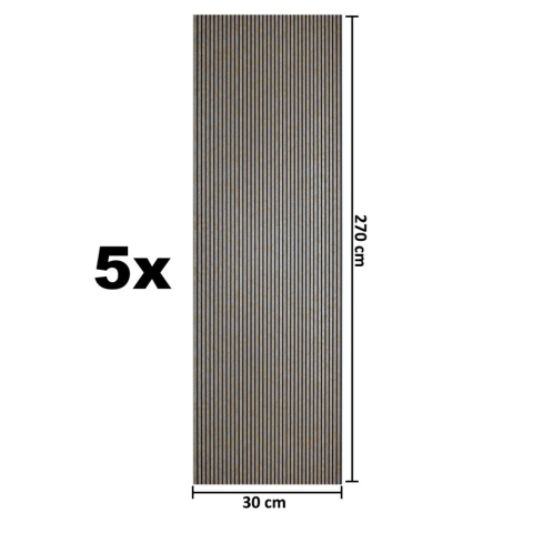 Set 5 panouri decorative, lamelar, polimer rigid, D5463, 270x30x0.5cm, Crem [4]