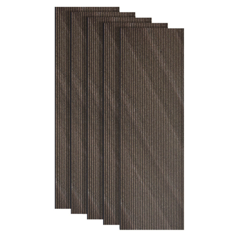 Panouri Decorative - Set 5 panouri decorative, lamelar, polimer rigid, D5465, 270x30x0.5cm, Maro
