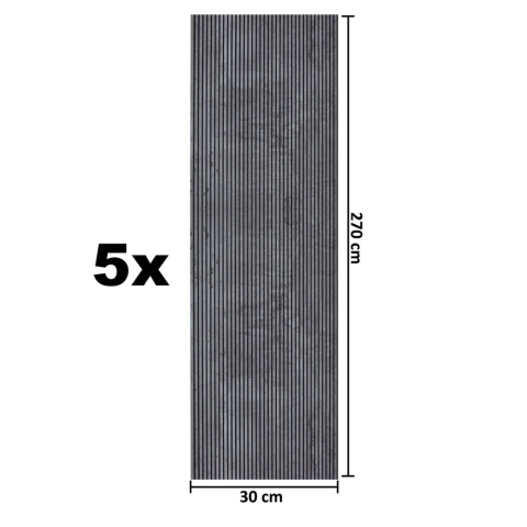 Set 5 panouri decorative, lamelar, polimer rigid, D5466, 270x30x0.5cm, Gri [4]
