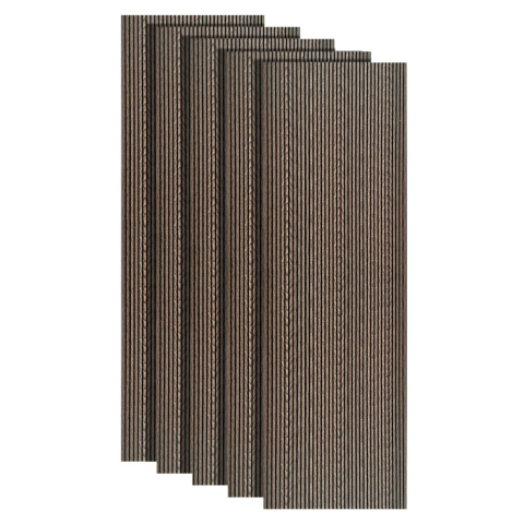 Panouri Decorative - Set 5 panouri decorative, lamelar, polimer rigid, D5467, 270x30x0.5cm, Maro