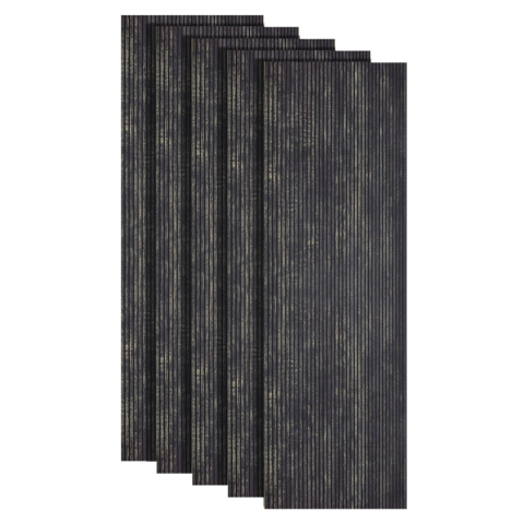 Panouri Decorative - Set 5 panouri decorative, lamelar, polimer rigid, D5468, 270x30x0.5cm, Negru