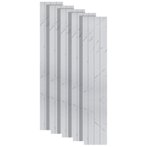 Panouri Decorative - Set 5 panouri decorative, lamelar, polimer rigid, D5471, 270x16x1cm, Alb