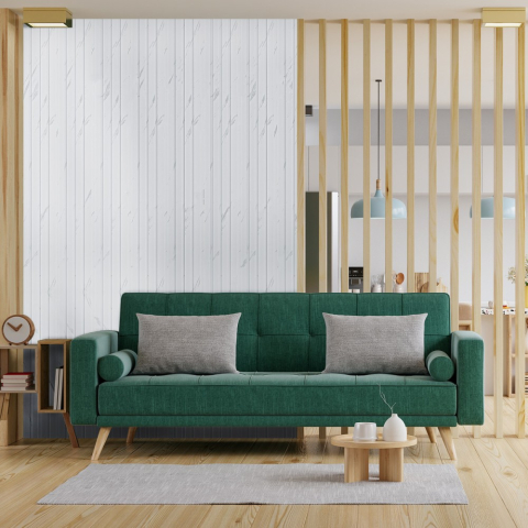 Set 5 panouri decorative, lamelar, polimer rigid, D5471, 270x16x1cm, Alb [2]