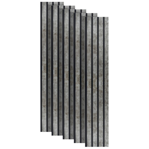 Panouri Decorative - Set 5 panouri decorative, lamelar, polimer rigid, D5472, 270x16x1cm, Gri