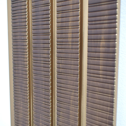 Set 5 panouri decorative, lamelar, polimer rigid, D5473, 270x16x1cm, Maro/Auriu [4]