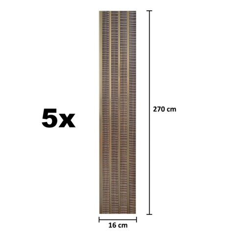 Set 5 panouri decorative, lamelar, polimer rigid, D5473, 270x16x1cm, Maro/Auriu [5]