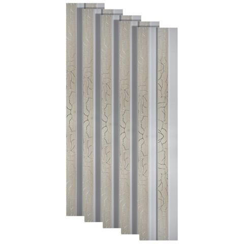 Panouri Decorative - Set 5 panouri decorative, lamelar, polimer rigid, D5474, 270x12x2cm, Alb