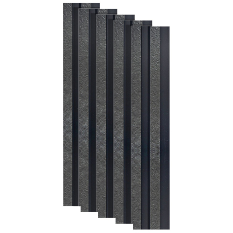 Panouri Decorative - Set 5 panouri decorative, lamelar, polimer rigid, D5478, 270x12x2cm, Negru