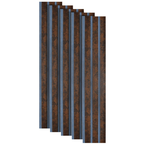Panouri Decorative - Set 5 panouri decorative, lamelar, polimer rigid, D5480, 270x12x1cm, Maro/Albastru