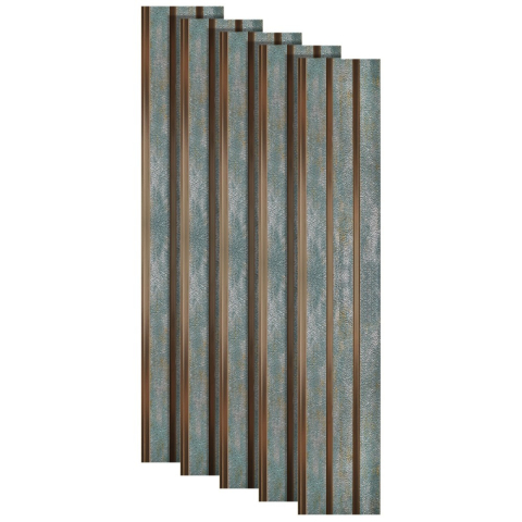 Panouri Decorative - Set 5 panouri decorative, lamelar, polimer rigid, D5481, 270x12x1cm, Verde/Auriu