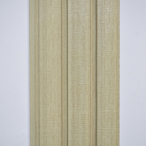 Set 5 panouri decorative, lamelar, polimer rigid, D5482, 270x12x1cm, Crem deschis [3]