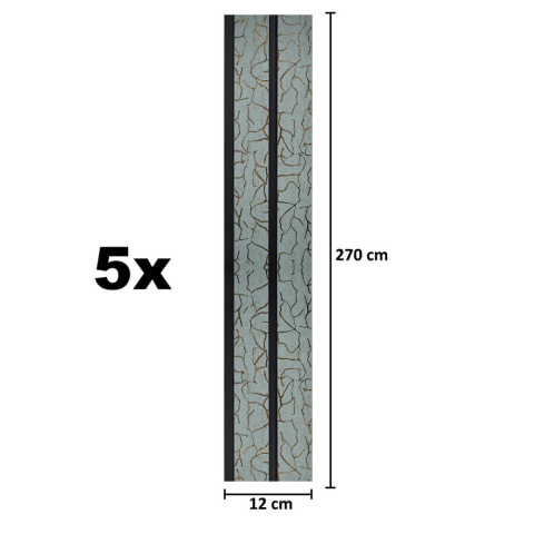 Set 5 panouri decorative, lamelar, polimer rigid, D5488, 270x12x1cm, Turcoaz [4]
