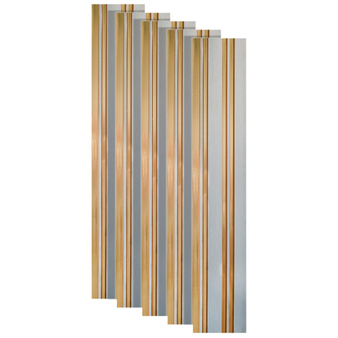 Panouri Decorative - Set 5 panouri decorative, lamelar, polimer rigid, D5493, 270x12x1cm, Gri/Auriu