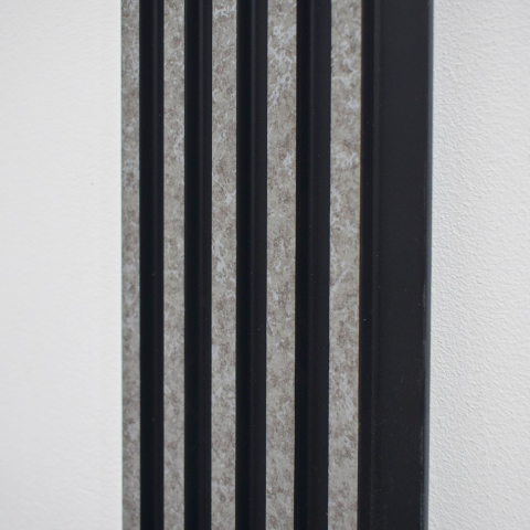 Set 5 panouri decorative, lamelar, polimer rigid, D5494, 270x12x1cm, Negru/Gri [3]