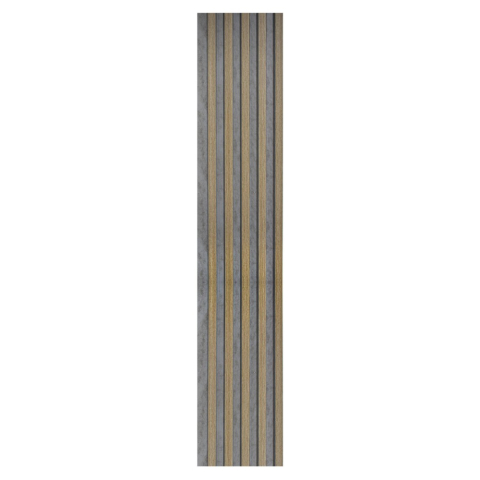 Set 5 panouri decorative, lamelar, polimer rigid, D5495, 270x12x1cm, Gri/Maro [1]