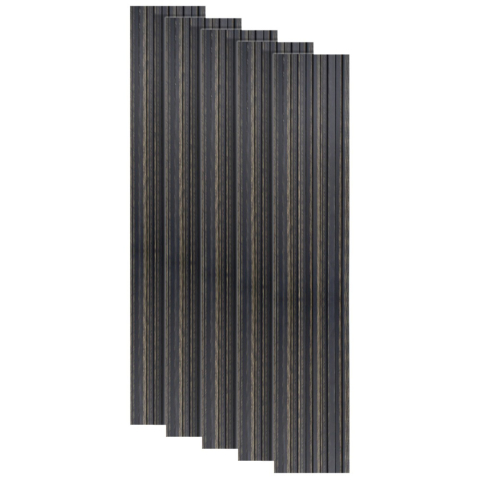 Panouri Decorative - Set 5 panouri decorative, lamelar, polimer rigid, D5497, 270x12x1cm, Negru